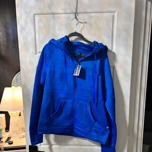 90 Degree by Reflex-Performance Blue Space Fleecy Lined Hooded Zip Jacket 1x